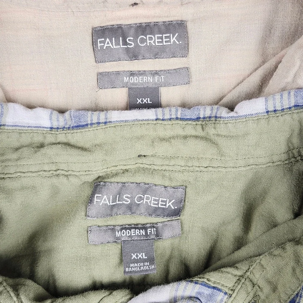 Falls Creek Plaid Short Sleeve Button Up Shirt Modern Fit Mens XXL‎ Bundle of 2 - Picture 2 of 9